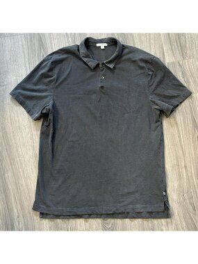 James Perse Polo Shirt Mens XL Gray Cotton Jersey Standard Made In USA Casual 4